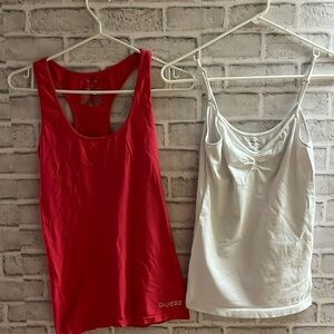 Guess  tank size M/L, rhinestone logo bottom, pink/peach colour & white bundle